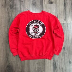 Vintage 2000s NC State Wolfpack College Baseball Crewneck Sweatshirt - Mens M